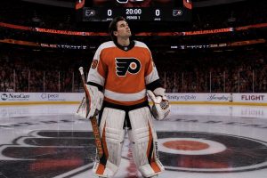 Former Flyers goalie, Carter Hart. AI image.