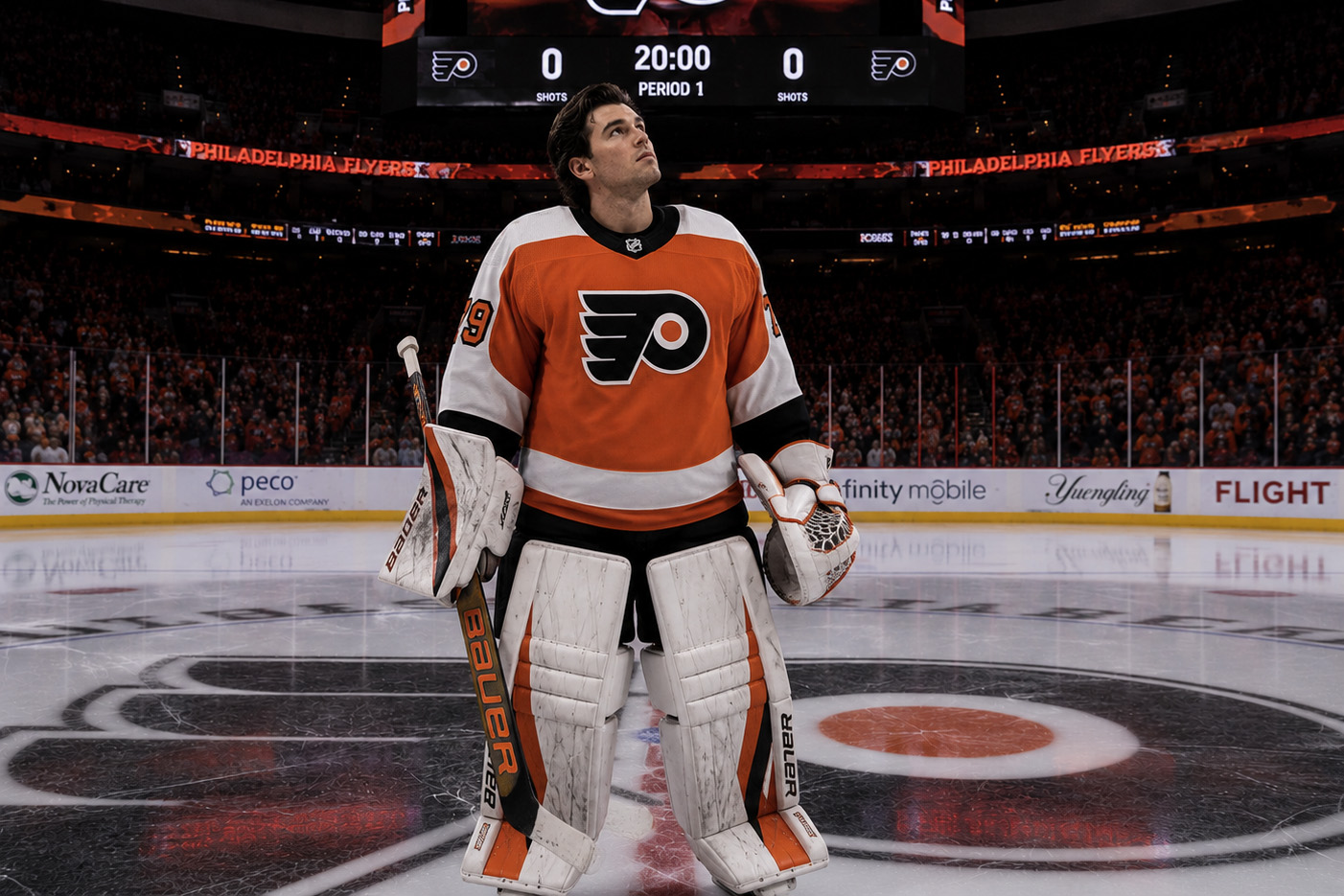 Former Flyers goalie, Carter Hart. AI image.
